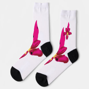 Chaussette Fille Design, Or Léger, Rouge Purplish