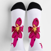 Chaussette Fille Design, Or Léger, Rouge Purplish (Haut)