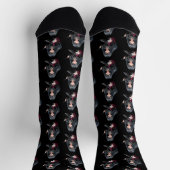 Chaussette Fille emo aux longs cheveux noirs (Haut)