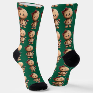 Chaussette Fille en pain d'épice de Noël