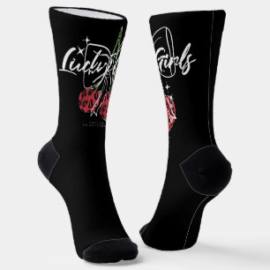 Chaussette Filles chanceuses rétro Citation Cerise
