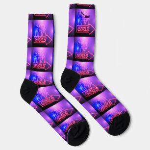 Chaussette Filles Rose Néon Panneau Thunder_Cove