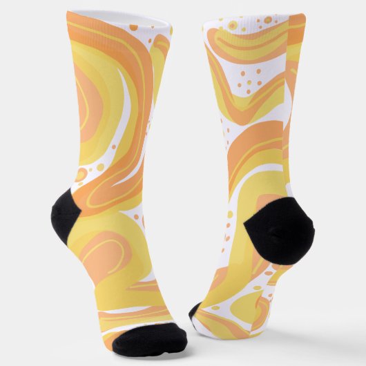 Chaussette Fils Orangés Et Jaunes Avec Points (Angulaire)