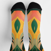 Chaussette Fire red yellow organic lines modern  (Haut)