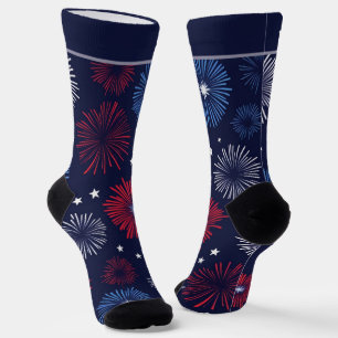 Chaussette Fireworks Rouge blanc et bleu 4 juillet