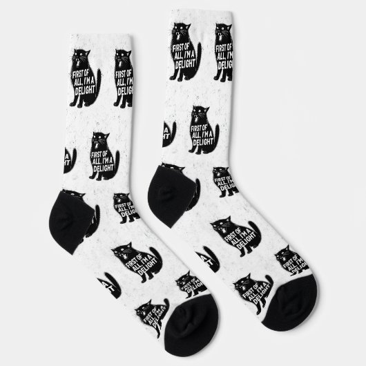 Chaussette First Of All I'm A Delight Roaring Black Cat (Droite)