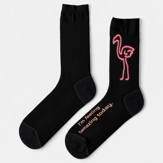 Chaussette Flamant en néon (Gauche)