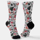Chaussette Flamant rose motif sans couture avec arrière - pla (Angulaire)