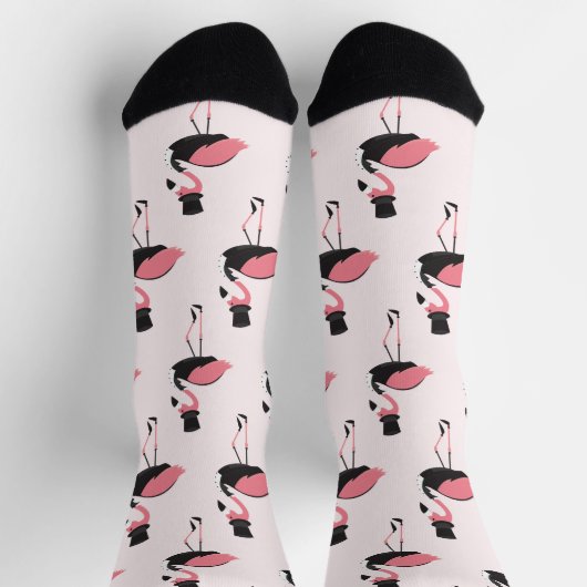 Chaussette Flamant rose rose amusant Tuxedo Motif animal (Haut)
