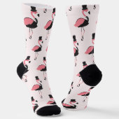 Chaussette Flamant rose rose amusant Tuxedo Motif animal (Angulaire)