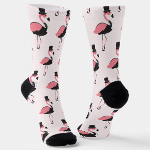 Chaussette Flamant rose rose amusant Tuxedo Motif animal