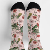 Chaussette Flamant rose tropical Motif floral rose (Haut)