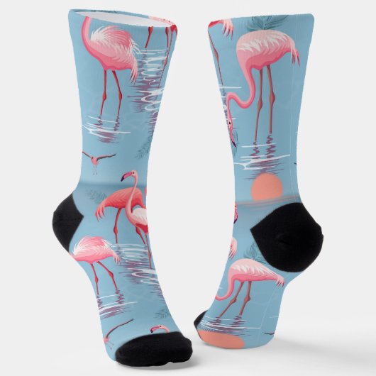 CHAUSSETTE FLAMANTS ROSES MOTIF 1 (Angulaire)