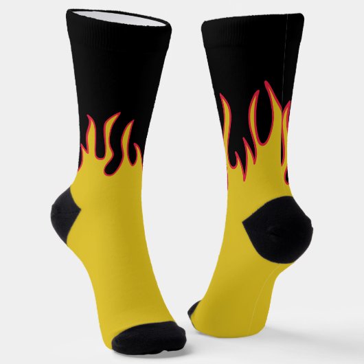 Chaussette Flame Socks Personalized Yellow and Black (Angulaire)