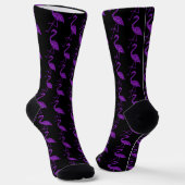 Chaussette Flamingo rayé violet parties scintillant motif noi (Angulaire)