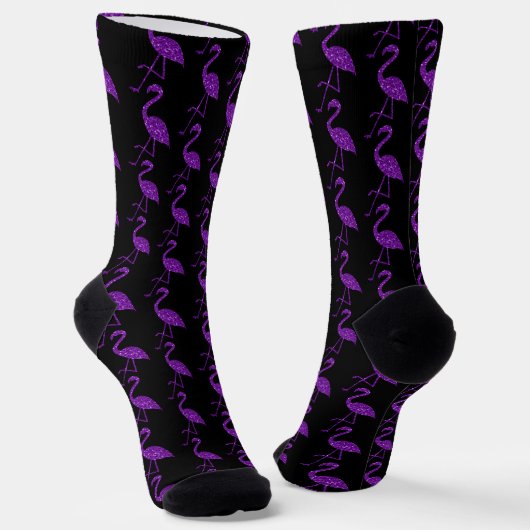 Chaussette Flamingo rayé violet parties scintillant motif noi (Angulaire)
