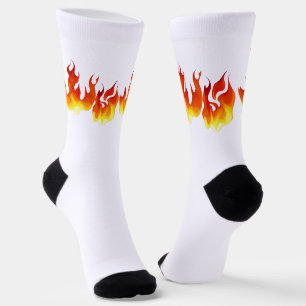 Chaussette Flammes orange et rouges fumantes personnalisées
