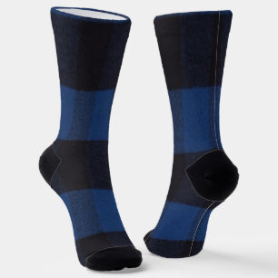 Chaussette Flannel Buffalo Plaid Blue lumberjack texture