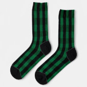 Chaussette Flannel Buffalo Plaid Texture de bûcheron vert (Gauche)