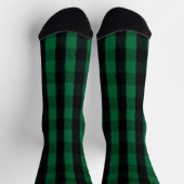 Chaussette Flannel Buffalo Plaid Texture de bûcheron vert (Haut)