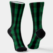 Chaussette Flannel Buffalo Plaid Texture de bûcheron vert (Angulaire)
