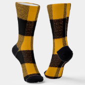 Chaussette Flannel Buffalo Plaid Yellow lumberjack texture (Angulaire)