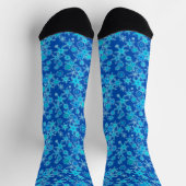 Chaussette Flèches de neige géométriques modernes, bleu saphi (Haut)