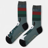 Chaussette « Fleece Navidad » Fun Amusing Turquoise Gris Lama (Gauche)