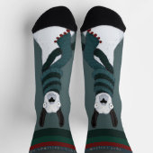 Chaussette « Fleece Navidad » Fun Amusing Turquoise Gris Lama (Haut)