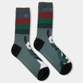 Chaussette « Fleece Navidad » Fun Amusing Turquoise Gris Lama (Droite)