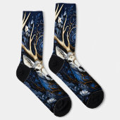 Chaussette Fleur céleste gothique de cerf de minuit (Droite)