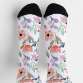 Chaussette Fleur d'aquarelle en fleurs douces Motif Pastel (Haut)
