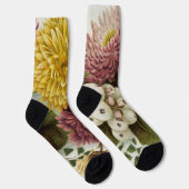 Chaussette Fleur de chrysanthème mère florale (Droite)