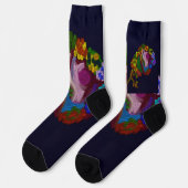 Chaussette Fleur de couleur arc-en-ciel (Gauche)