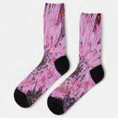 Chaussette Fleur de Dahlia rose et rouge (Gauche)