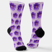 Chaussette Fleur de géranium violet Motif sans couture sur ch (Angulaire)