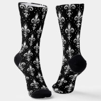 Fleur de lis blanc et noir motif sans soudure