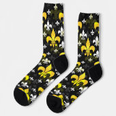 Chaussette Fleur De Lis Blanc Jaune (Gauche)