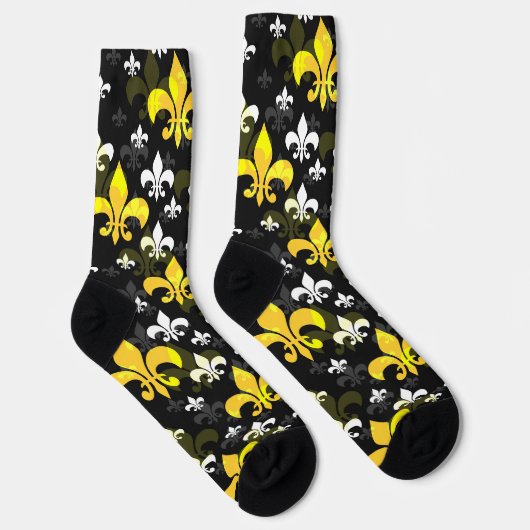 Chaussette Fleur De Lis Blanc Jaune (Droite)