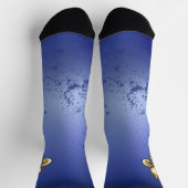 Chaussette Fleur de lis dorée sur fond bleu (Haut)