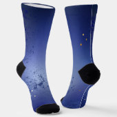 Chaussette Fleur de lis dorée sur fond bleu (Angulaire)