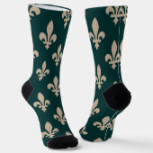 Chaussette Fleur de Lis Motif, Royal French Creative on Green (Angulaire)