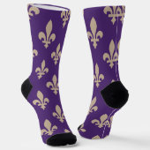 Chaussette Fleur de Lis Motif, Royal French Creative on Purpl (Angulaire)