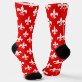 Chaussette Fleur de lis rouge blanc (Angulaire)