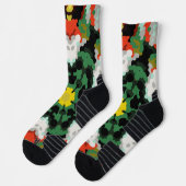 Chaussette Fleur de Mandala vert orange et jaune (Gauche)