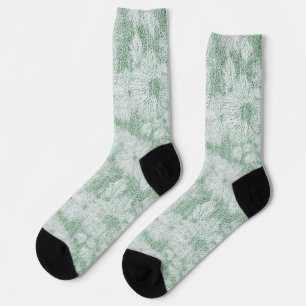 Chaussette Fleur de Pâquerette Veloutée Vert Menthe