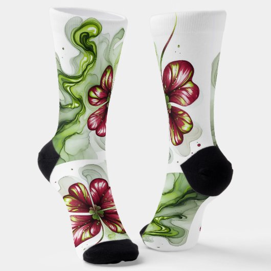 CHAUSSETTE FLEUR DE TRÈFLE VIOLET (Angulaire)