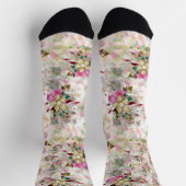 Chaussette Fleur décorative sans soudure avec perle jaune (Haut)