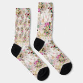 Chaussette Fleur décorative sans soudure avec perle jaune (Droite)