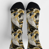 Chaussette Fleur Japonaise Or Noir (Haut)